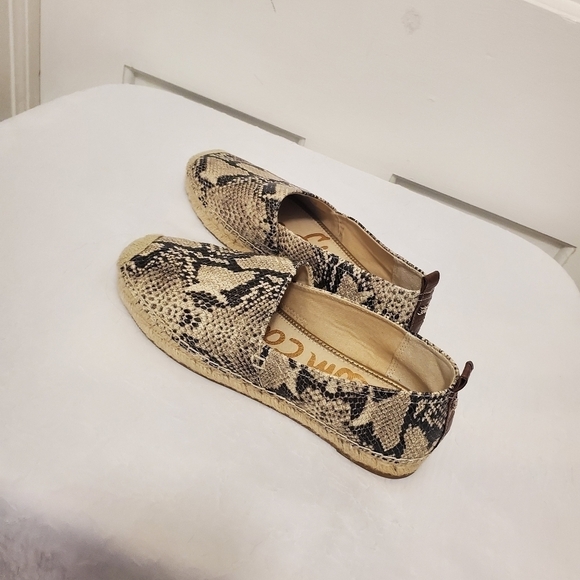 Sam Edelman Khloe Snakeprint Leather Espadrilles Size 8 - Picture 5 of 10